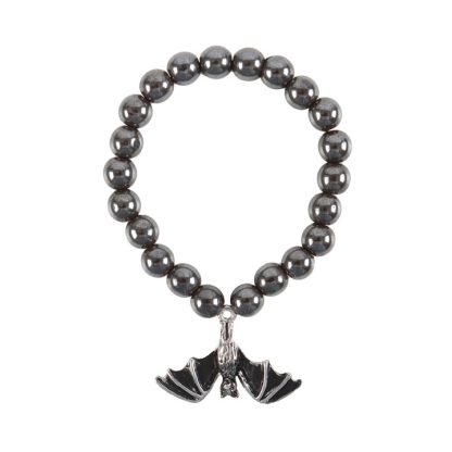 Hanging Bat Hematite Charm Bracelet - Image 2