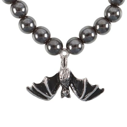 Hanging Bat Hematite Charm Bracelet - Image 3