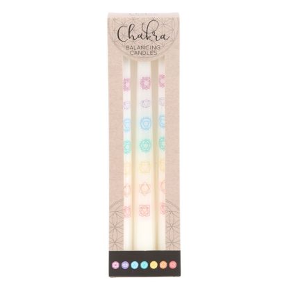 Set of 3 Chakra Balancing Taper Dinner Candles - Image 2