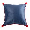 35cm Square Gnome Print Cushion with Pom Poms - Image 2