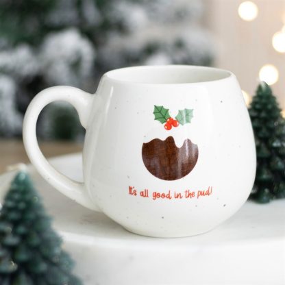 All Good in the Pud Rounded Christmas Mug - Image 4