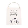 Joy of Christmas Penguin Family Hanging Sign