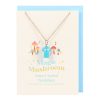 Blue Aura Crystal Mushroom Necklace Greeting Card