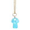 Blue Aura Crystal Mushroom Necklace Greeting Card - Image 4