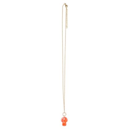 Orange Aura Crystal Mushroom Necklace Greeting Card - Image 3