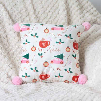 Square Sugarplum Fun Christmas Print Cushion - Image 4