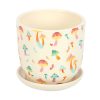 Funky Fungi Mushroom Print Plant Pot with Saucer - Image 2