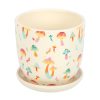Funky Fungi Mushroom Print Plant Pot with Saucer - Image 3