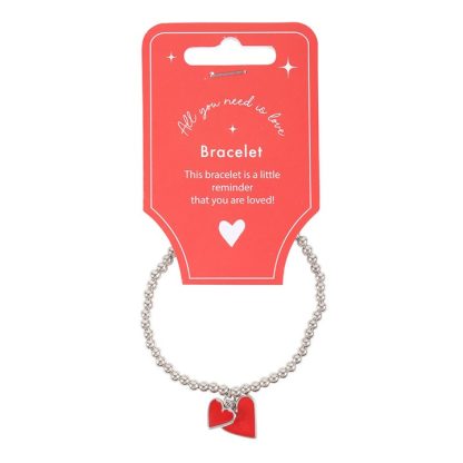 All You Need Is Love Beaded Heart Charm Bracelet - Image 2