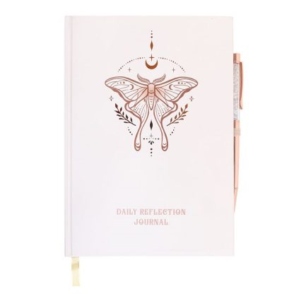 Luna Moth Daily Reflection Journal with Clear Quartz Pen - Image 3