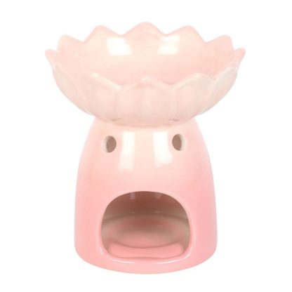 Pink Water Lily Oil Burner and Wax Warmer - Image 2