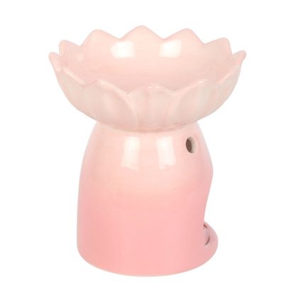 Pink Water Lily Oil Burner and Wax Warmer - Image 3