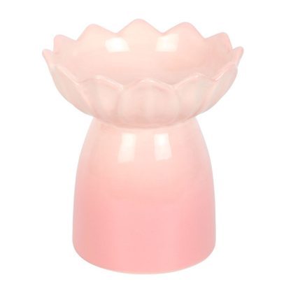 Pink Water Lily Oil Burner and Wax Warmer - Image 4