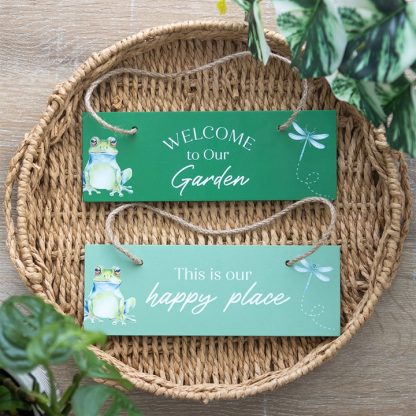Green Welcome to Our Garden Hanging Sign - Image 5