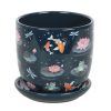 Pond Print Plant Pot with Saucer - Image 2