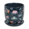 Pond Print Plant Pot with Saucer - Image 3
