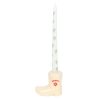 White Cowboy Boot Candle Holder with Taper Candle - Image 2