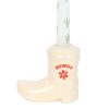 White Cowboy Boot Candle Holder with Taper Candle - Image 3