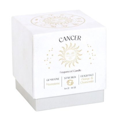 Cancer Orange & Chamomile Gemstone Zodiac Candle - Image 4