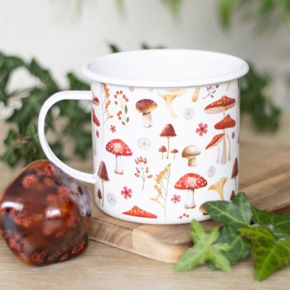 All Over Mushroom Print Enamel Mug - Image 4