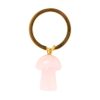 Rose Quartz Crystal Mushroom Keyring - Image 3