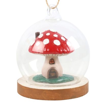 Mushroom House Glass Dome Hanging Decoration - Image 2