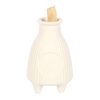 Cream Ribbed Palo Santo Burner