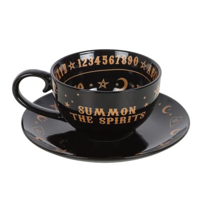 Black Talking Board Teacup and Saucer - Image 3