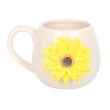 Hello Sunshine Rounded Mug with 3D Sunflower - Image 2