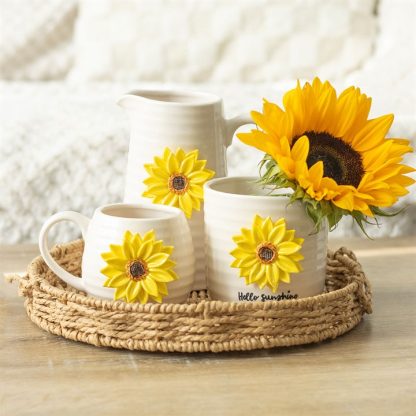Hello Sunshine Ceramic Flower Jug with 3D Sunflower - Image 6