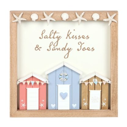 Salty Kisses 3D Shell Beach Hut Plaque - Image 2