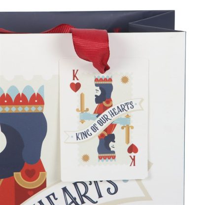 23cm Medium King of Our Hearts Playing Card Gift Bag - Image 4