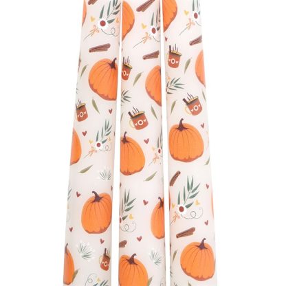 Set of 3 Pumpkin Taper Candles - Image 4