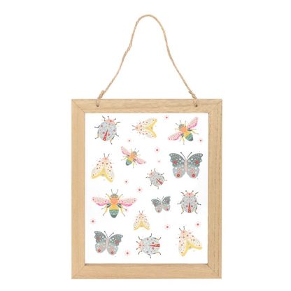 Floral Bug Print Glass Wall Hanging - Image 2