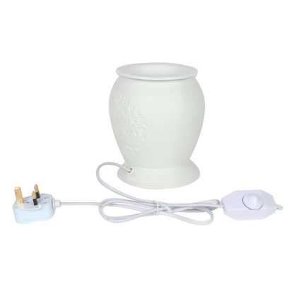 Tree of Life White Ceramic Electric Oil Burner and Wax Warmer - Image 3