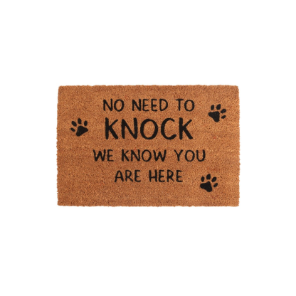 Natural No Need To Knock Dog Doormat