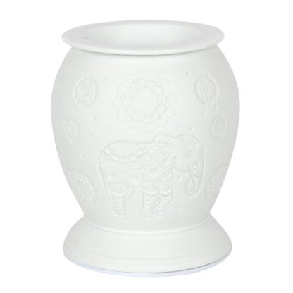 Elephant White Ceramic Electric Oil Burner and Wax Warmer - Image 2