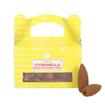 12 Packs of Citronella Backflow Dhoop Incense Cones by Satya - Image 2