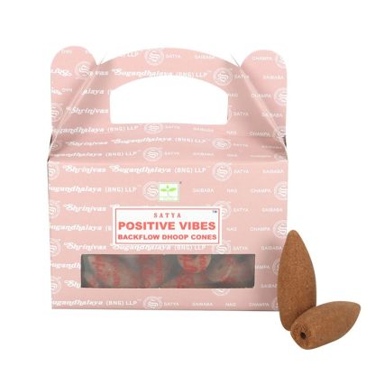 12 Packs of Positive Vibes Backflow Dhoop Incense Cones by Satya - Image 2