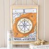 The Wheel of Fortune Vintage Tarot Wall Hanging