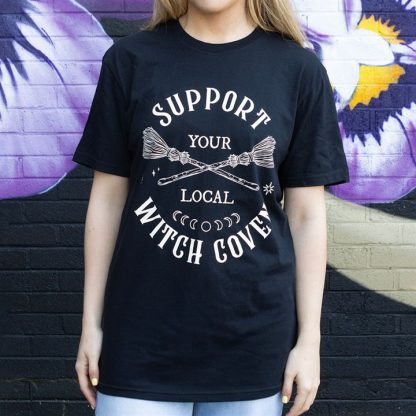 Support Your Local Witch Coven Unisex T-shirt Size M - Image 3