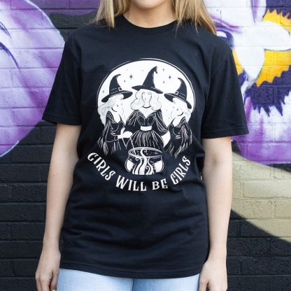 Girls Will Be Girls Witchy Unisex T-shirt Size M - Image 3