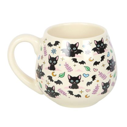 Cute and Creepy Cat Print Rounded Mug - Image 2