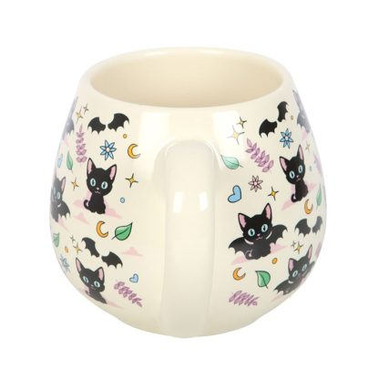 Cute and Creepy Cat Print Rounded Mug - Image 3