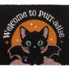 Black Welcome to Purr-adise Cat Doormat - Image 3