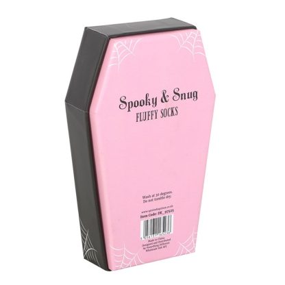 Pink and Black Striped Socks in Coffin Gift Box - Image 4