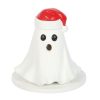 Ghost with Santa Hat Tealight and Incense Cone Holder - Image 2
