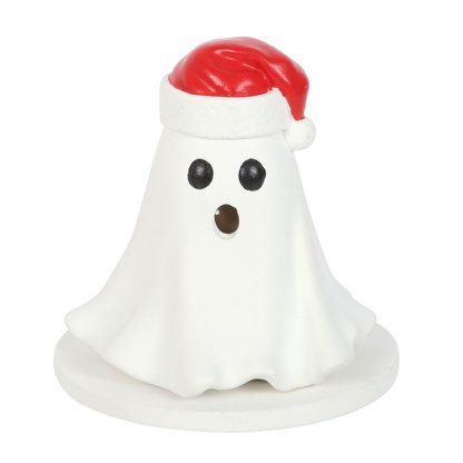 Ghost with Santa Hat Tealight and Incense Cone Holder - Image 2
