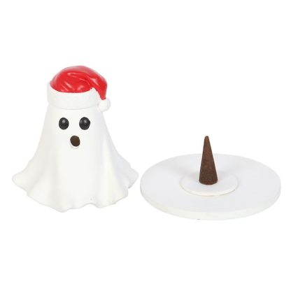 Ghost with Santa Hat Tealight and Incense Cone Holder - Image 3