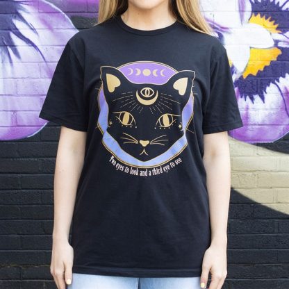 Mystic Mog Black Cat Unisex T-shirt Size L - Image 3